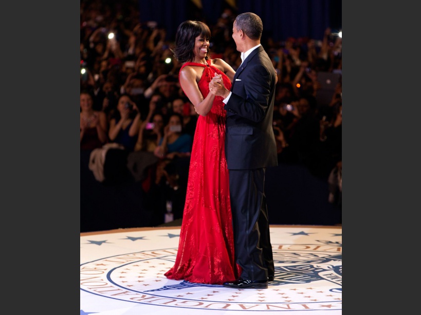 President Barack Obama and First Lady Michelle Obama dance during the inaugural ball at the Walter E. Washington Convention Center in Washington, D.C., Jan. 21, 2013. (Official White House Photo by Pete Souza) President Barack Obama and First Lady Michelle Obama dance together during the inaugural ball at the Walter E. Washington Convention Center in Washington, D.C., Jan. 21, 2013. (Official White House Photo by Pete Souza) This official White House photograph is being made available only for publication by news organizations and/or for personal use printing by the subject(s) of the photograph. The photograph may not be manipulated in any way and may not be used in commercial or political materials, advertisements, emails, products, promotions that in any way suggests approval or endorsement of the President, the First Family, or the White House.