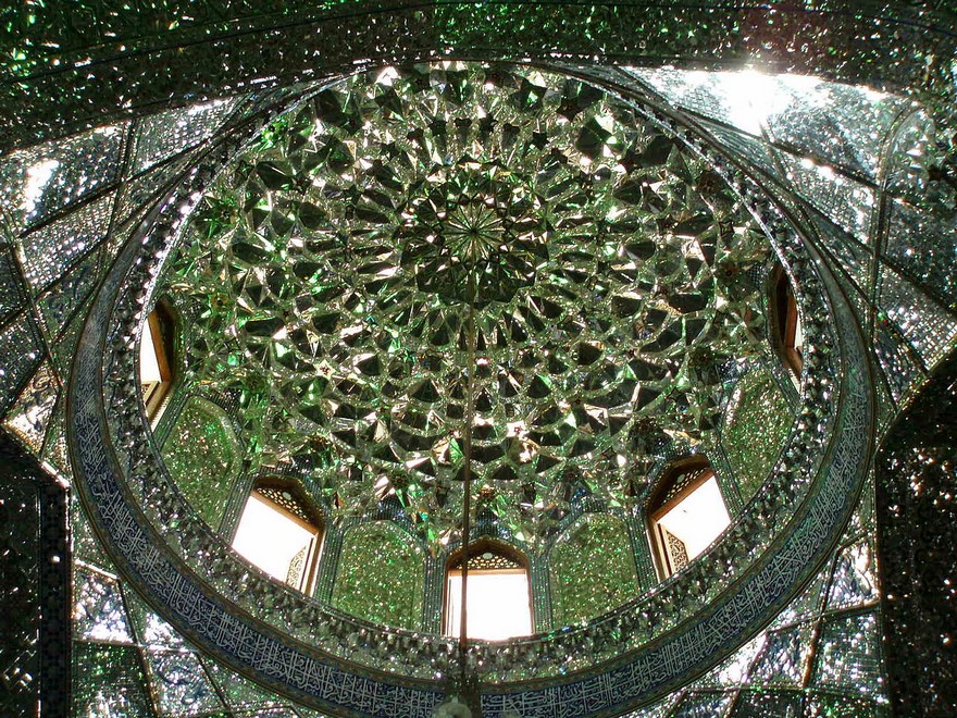 emerald-tomb-ceiling-shah-cheragh-shiraz-iran-5